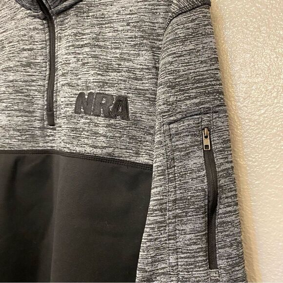 NRA National Rifle Association quarter Zip Pullover Sweatshirt hoodie jacket L - Picture 2 of 7